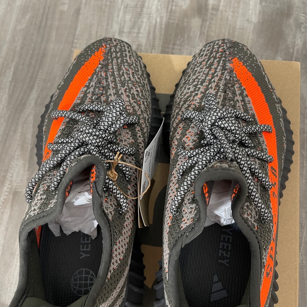 Yeezy Boost 350 V2 Black and Orange Sneakers - Picture 2 of 4